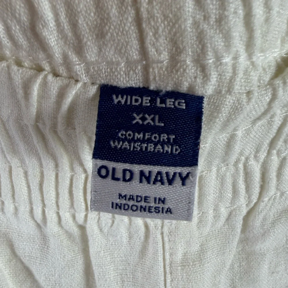 Old‎ Navy Womens Linen Blend Wide Leg Pull-On Pants XXL NWT Calla Lily Ivory